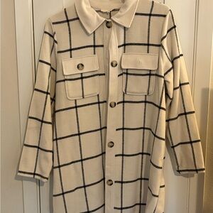 Plaid Button-Up Jacket